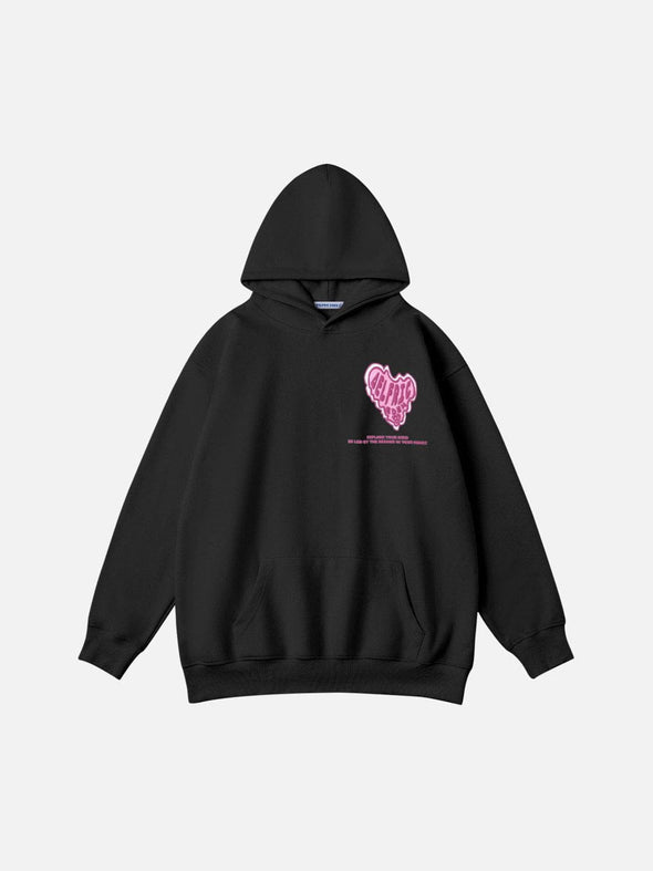 Aelfric Eden Pink Heart Print Hoodie