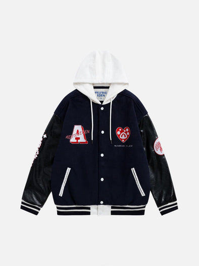 Aelfric Eden Color Blocking Hodded Varsity Jacket