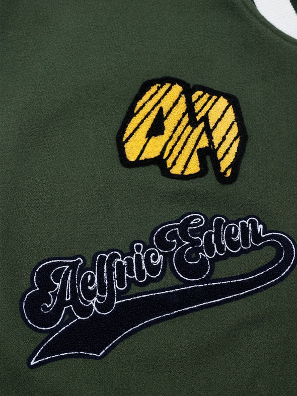 Aelfric Eden Towel Embroidery Badge Varsity Jacket