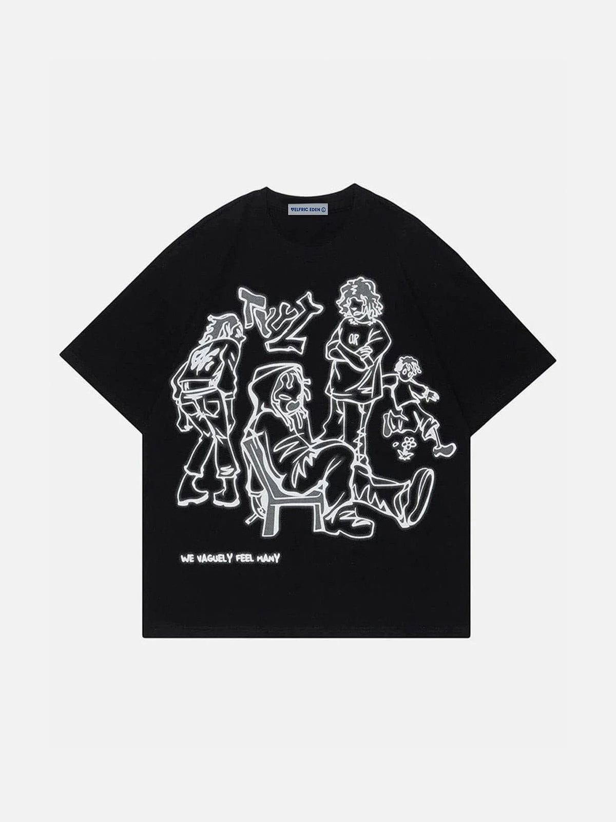 ◆Aelfric Eden◆ 漫画ラインキャラクタープリントTシャツ Aelfric Eden Cartoon Line Character Print Tee – aelfricedencouk