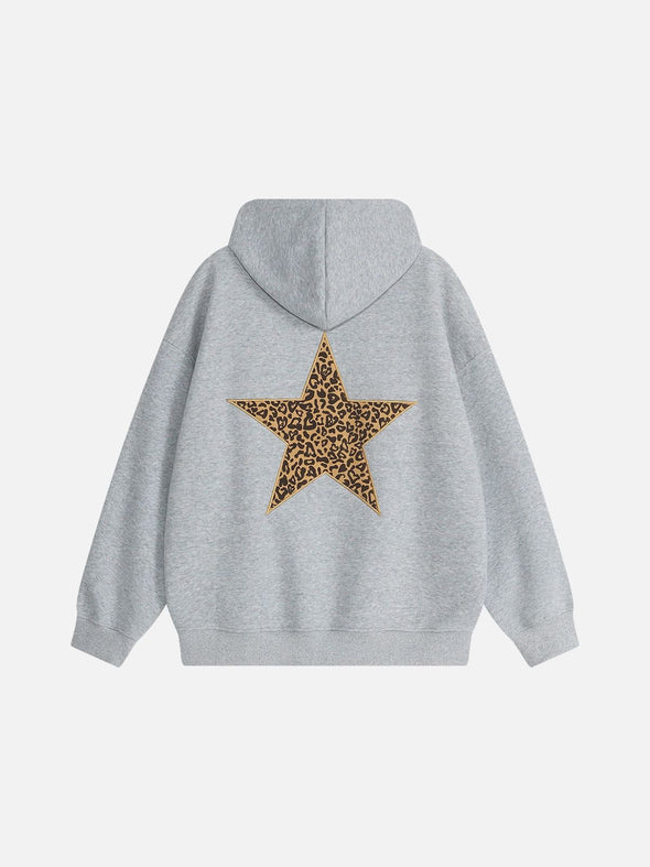 Aelfric Eden Leopard Print Star Hoodie