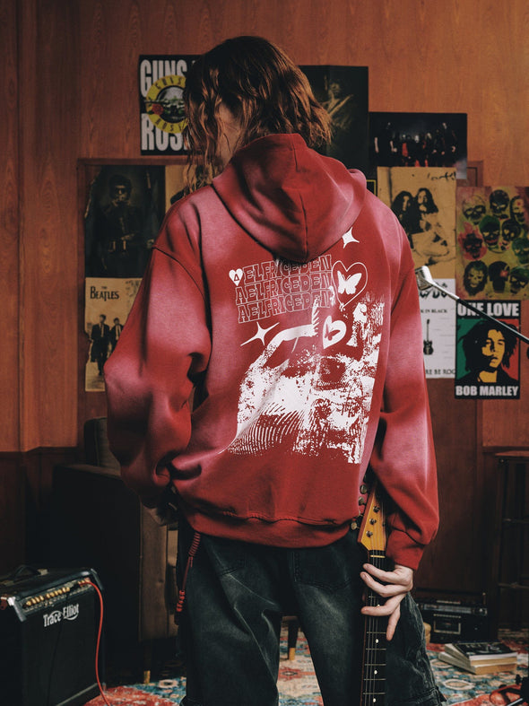 Aelfric Eden Blurring Print Washed Hoodie