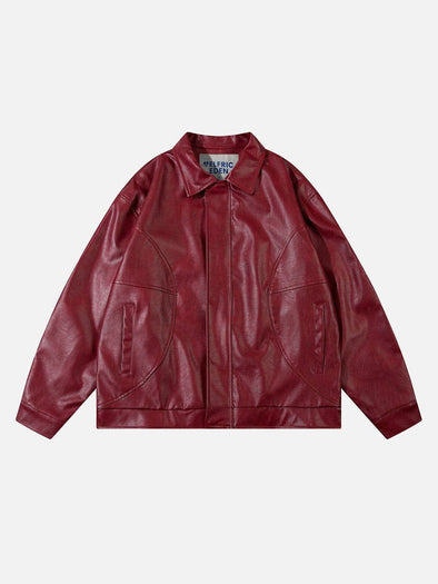 Aelfric Eden Vintage Burgundy Essential Faux Leather Jacket