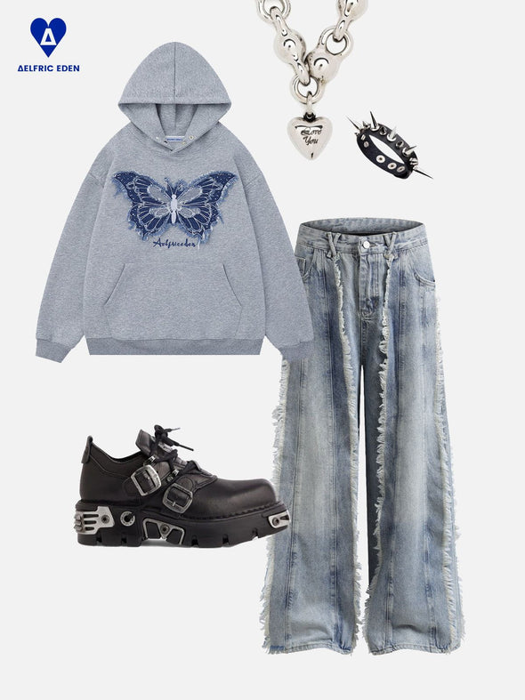 Aelfric Eden Denim Butterfly Hoodie