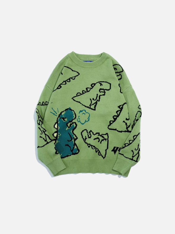 Aelfric Eden Dinosaur Cartoon Pattern Knit Sweater