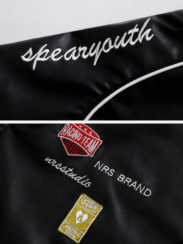 Aelfric Eden Letter-Embroidered Racing Jacket