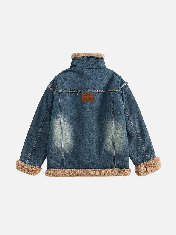 Aelfric Eden Denim Patchwork Sherpa Coat