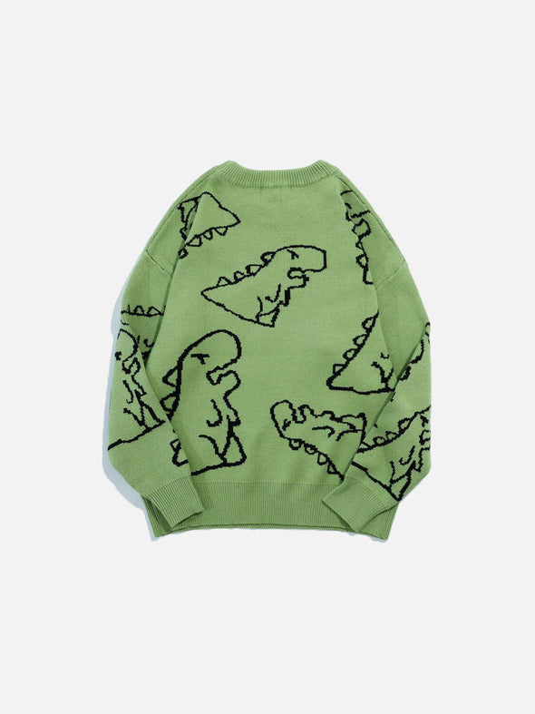 Aelfric Eden Dinosaur Cartoon Pattern Knit Sweater