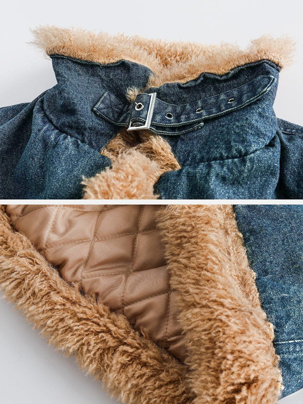 Aelfric Eden Denim Patchwork Sherpa Coat