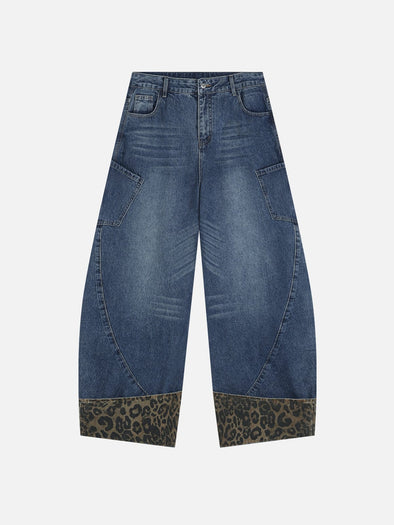 Aelfric Eden Leopard Print Barrel Cuffed Jeans