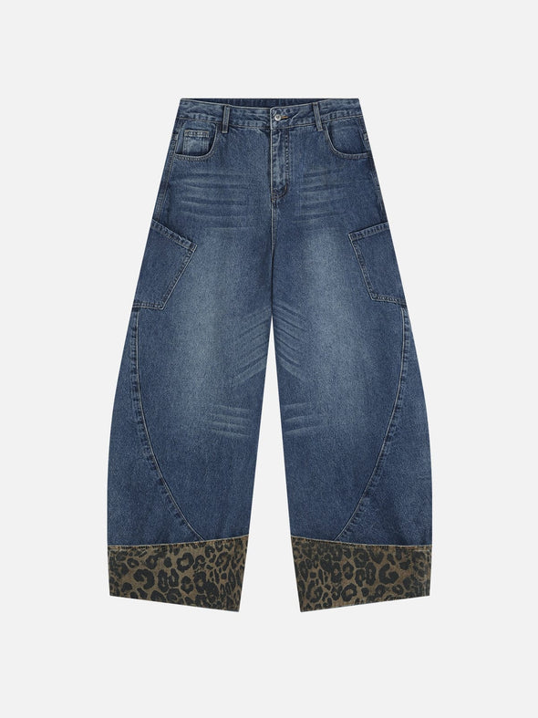 Aelfric Eden Leopard Print Barrel Cuffed Jeans