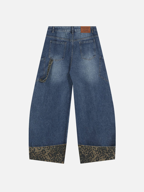 Aelfric Eden Leopard Print Barrel Cuffed Jeans