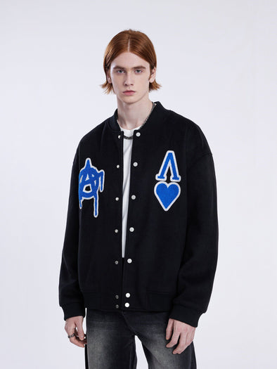 Aelfric Eden Patchwork Embroidery Varsity Jacket