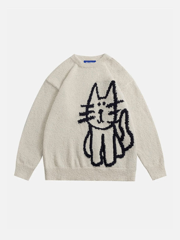 Aelfric Eden Hand Drawn Cat Sweater