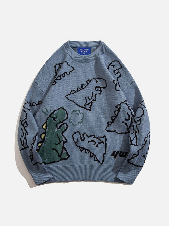 Aelfric Eden Dinosaur Cartoon Pattern Knit Sweater