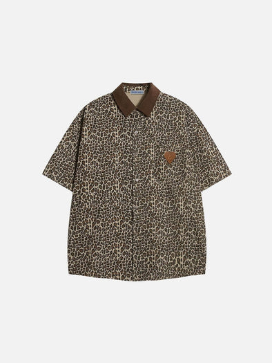 Aelfric Eden Light Leopard Print Short Sleeve Shirt