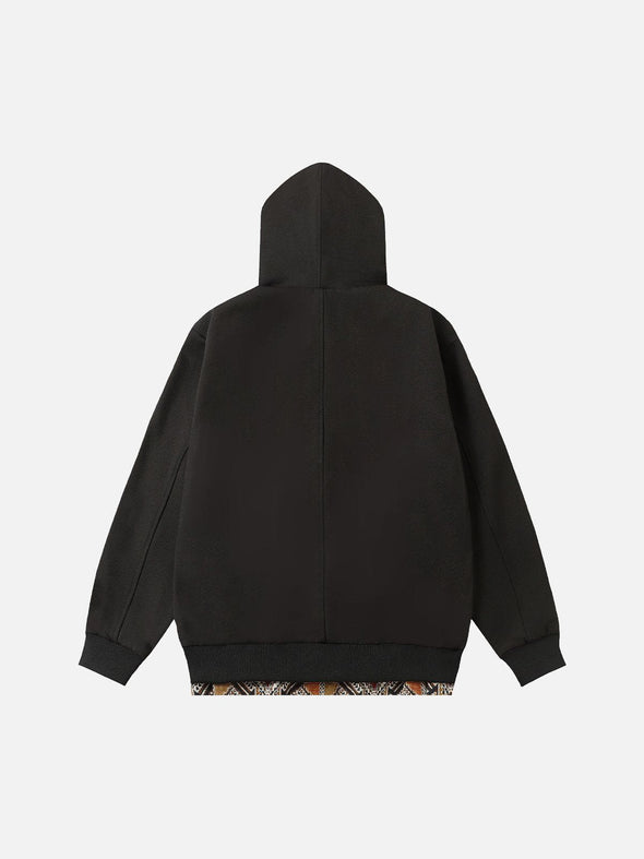 Aelfric Eden Fair Isle Patchwork Zip Up Hoodie