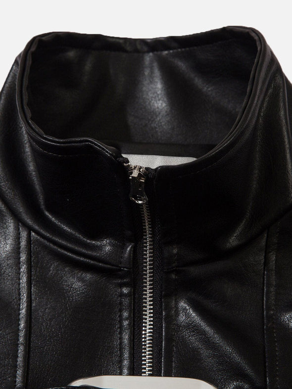 Aelfric Eden Metal Buckle Faux Leather Jacket