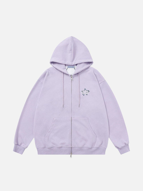 Aelfric Eden Embroidery Star Zip Up Hoodie