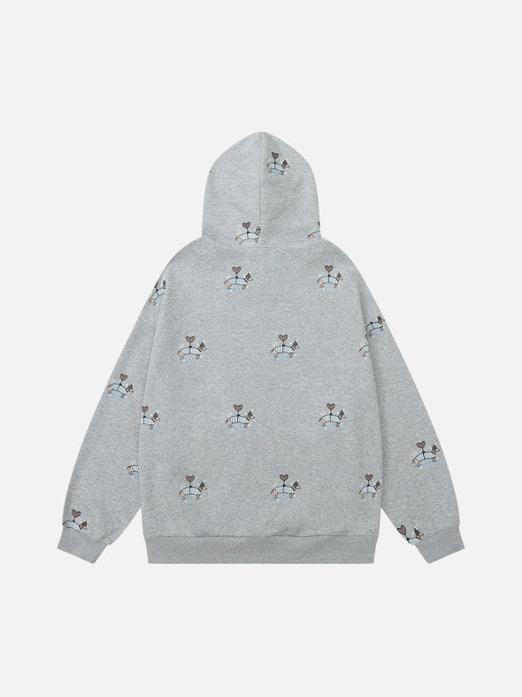 Aelfric Eden Full Print Heart Dog Hoodie