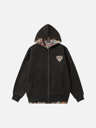 Aelfric Eden Fair Isle Patchwork Zip Up Hoodie