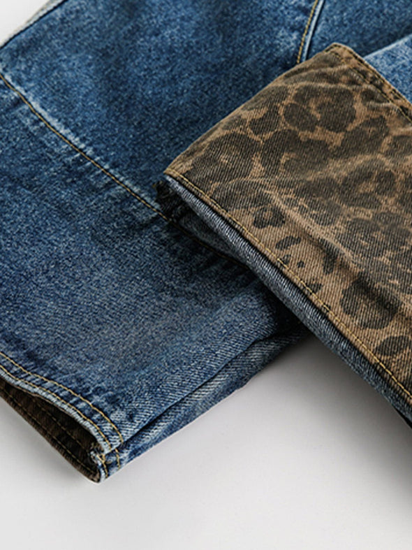 Aelfric Eden Leopard Print Barrel Cuffed Jeans