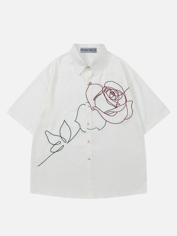 Aelfric Eden Embroidery Rose Short Sleeve Shirt