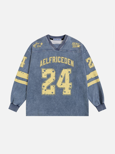 Aelfric Eden Number Print Washed Sweatshirt