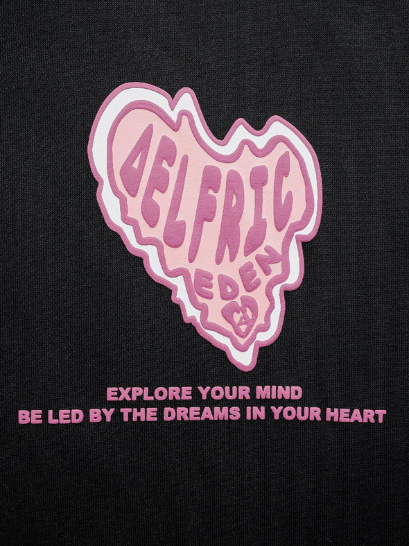 Aelfric Eden Pink Heart Print Hoodie