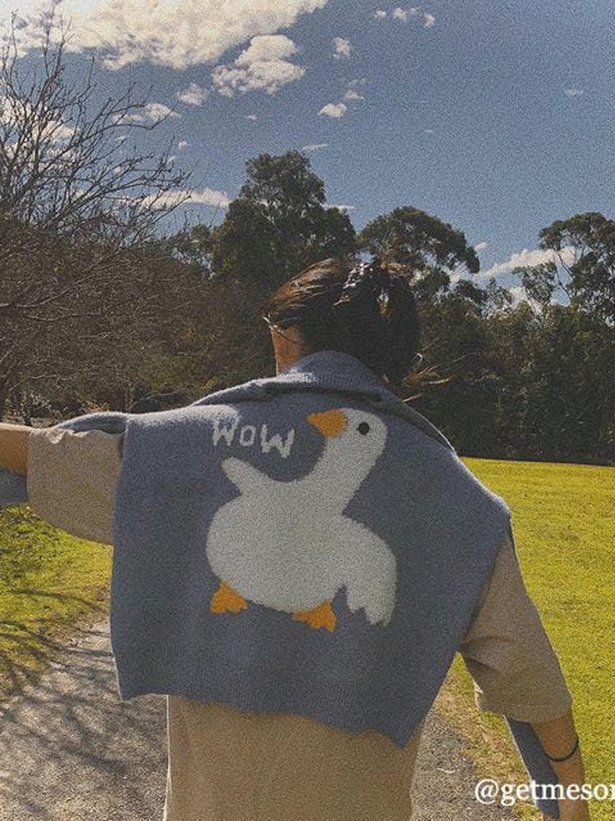 Aelfric EdenCartoon Goose Print Knitted Sweater – aelfricedencouk