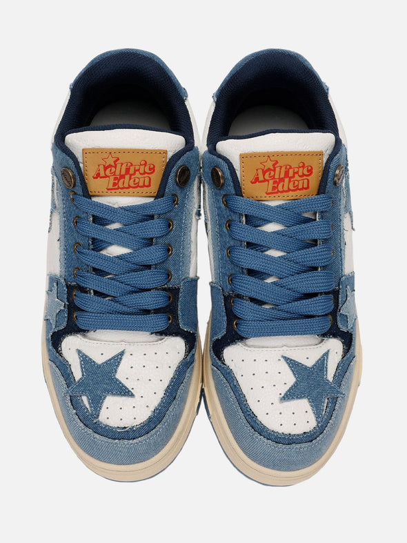 Starry Climb Stars Casual All-Match Denim Skate Shoes