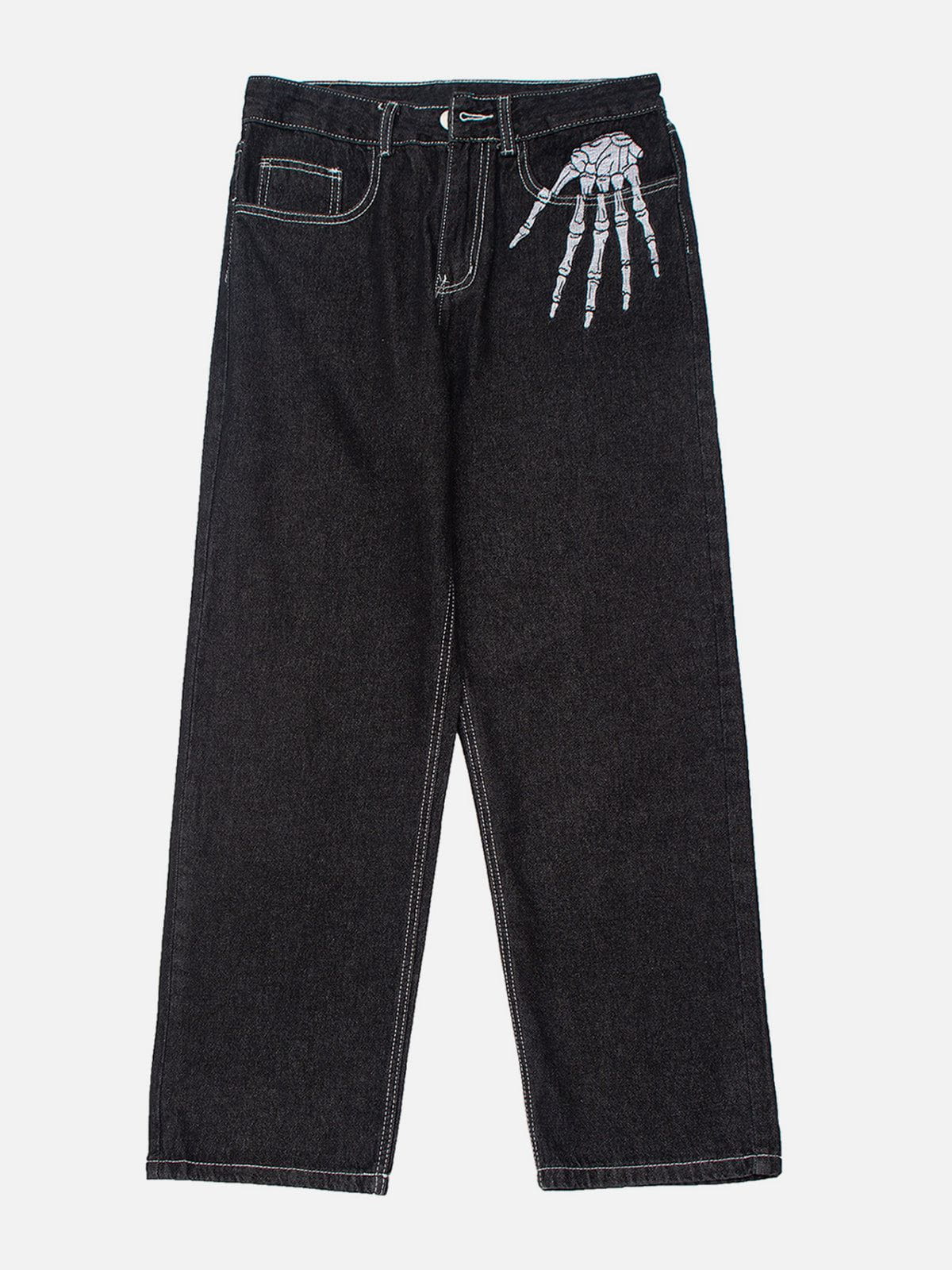 【Aelfric Eden】スケルトン プリント ジーンズ Aelfric Eden Vintage Skull Bone Embroidery Jeans
