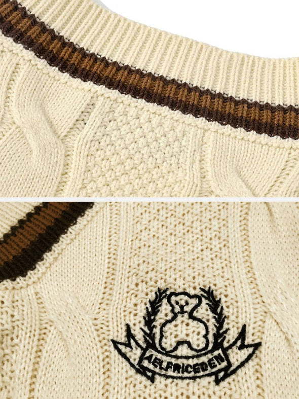 Aelfric Eden Vintage Preppy Style Knit Sweater Vest