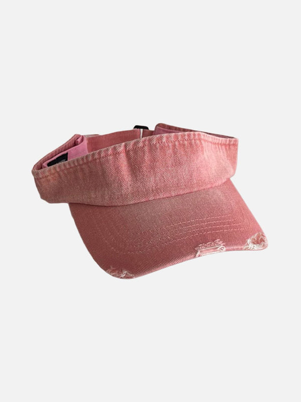 Distressed Washed Denim Visor