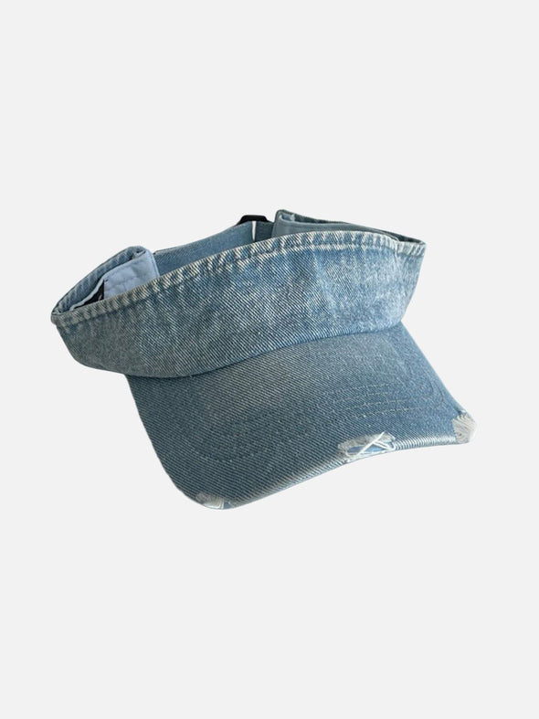 Distressed Washed Denim Visor