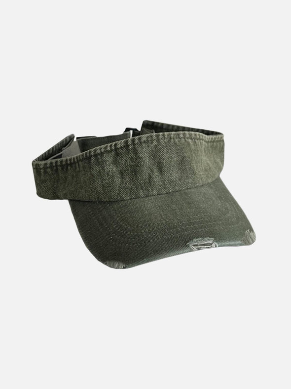 Distressed Washed Denim Visor