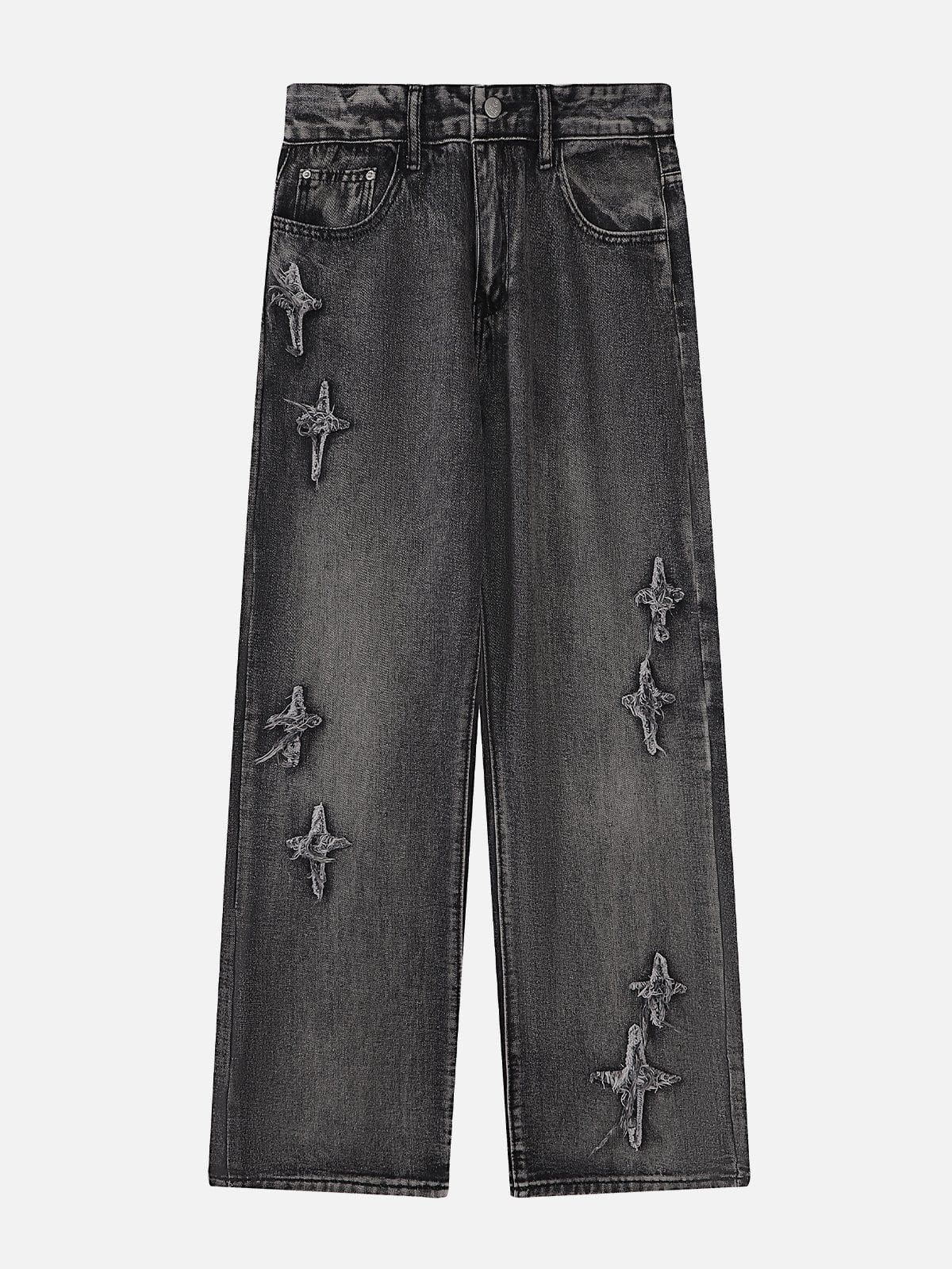 ◆Aelfric Eden◆Embroidery Washed ジーンズ 送料込 Aelfric Eden Plaid Washed Print Loose Jeans – Aelfric eden