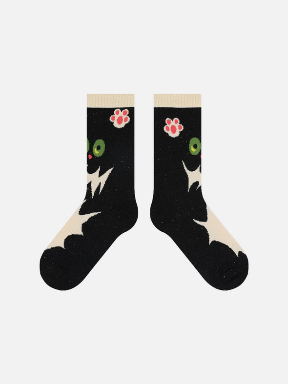 Black Cat Mid-Calf Socks