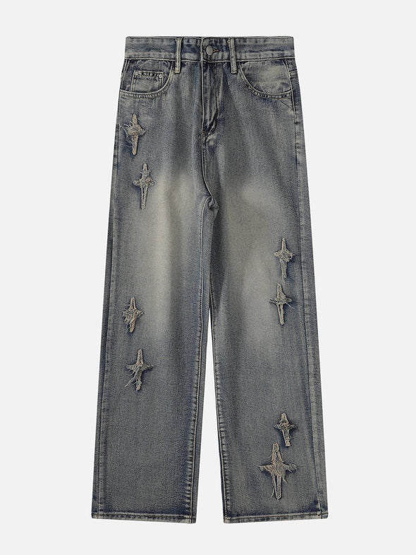 Aelfric Eden Star Embroidered Washed Jeans