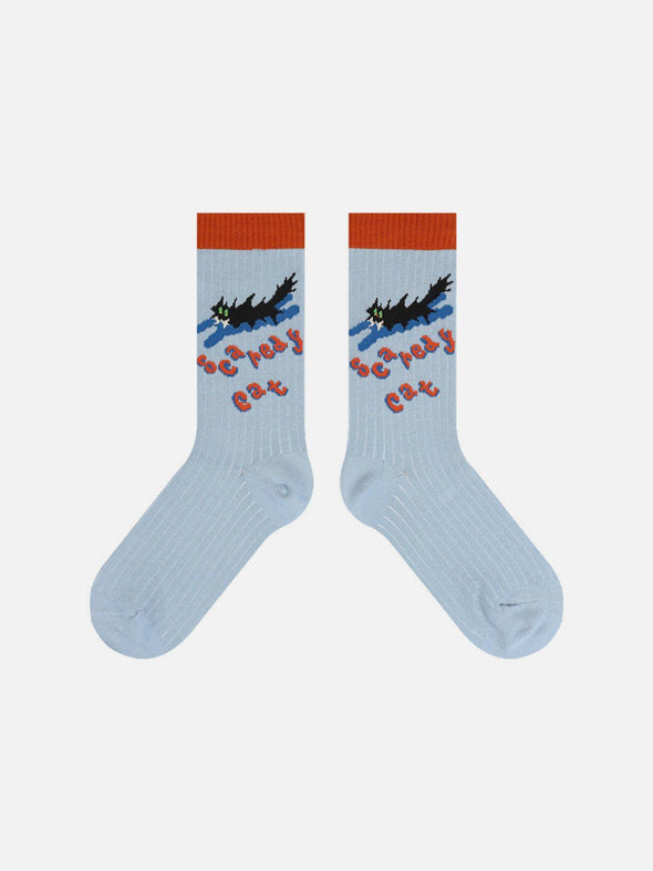 Black Cat Mid-Calf Socks