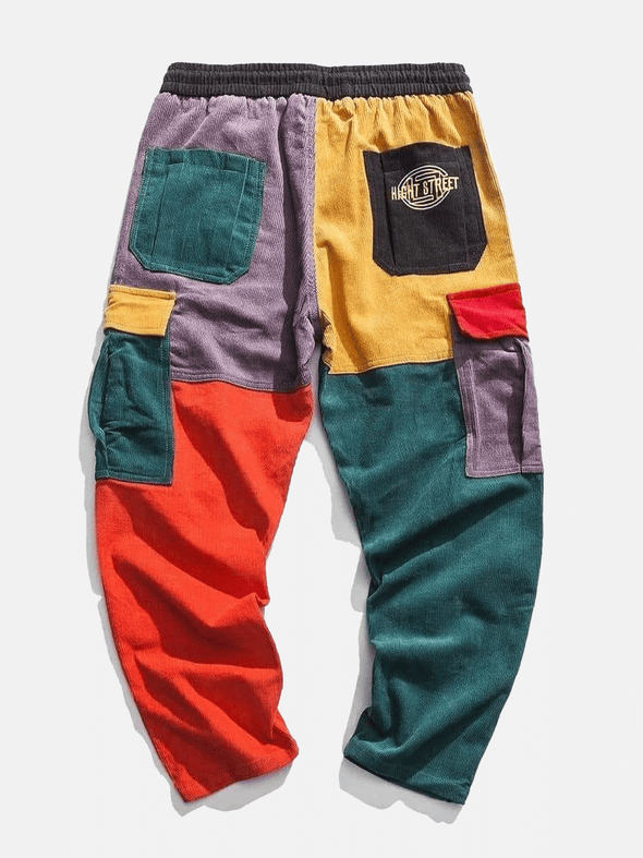 AE "Back to 90's" Patchwork Color Block Corduroy Pants