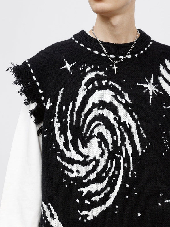 Aelfric Eden Starry Night Swirl Graphic Sweater Vest